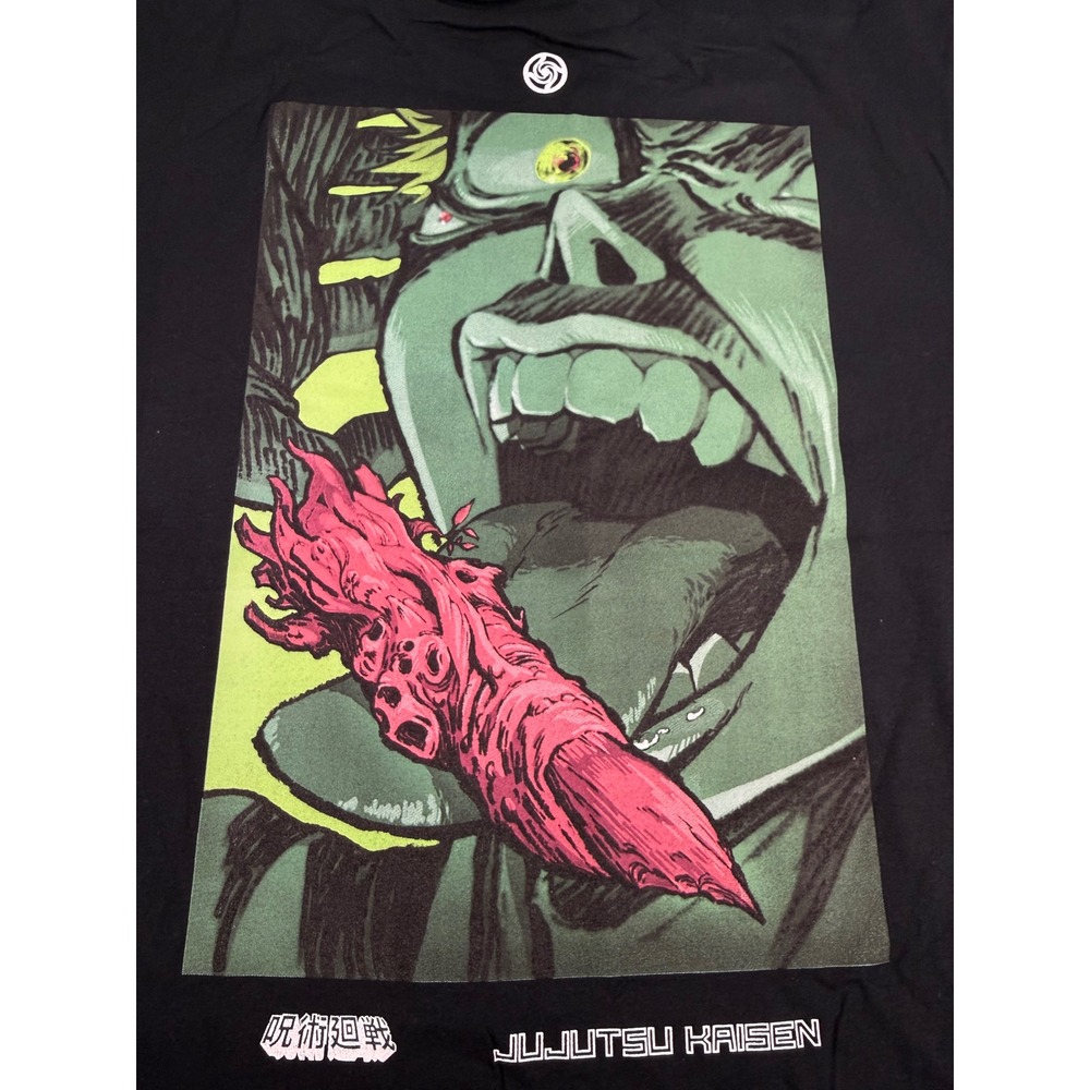 Jujutsu Kaisen Sukuna Finger Graphic T-Shirt Mens Large Black Episode Anime Tee